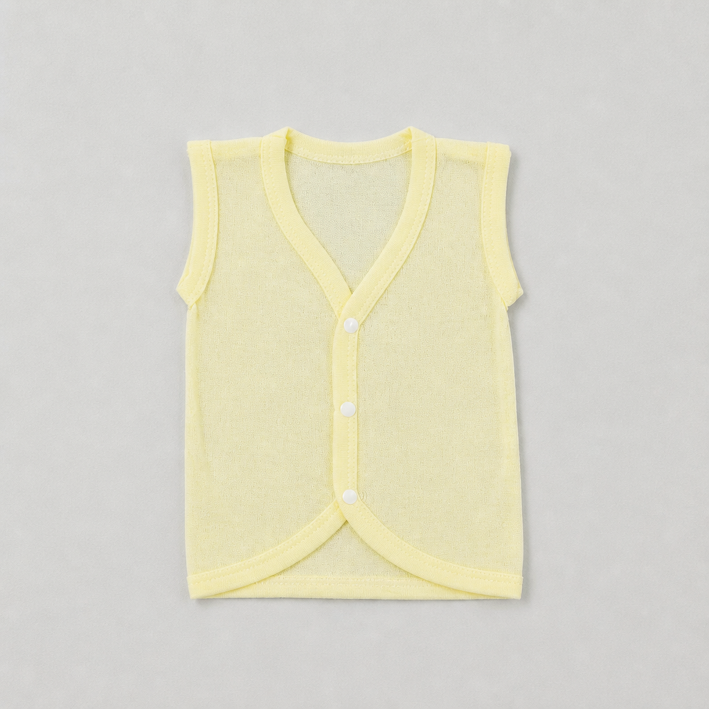 Unisex Baby 100% Pure Cotton Sleeveless Jhabla Vests – Pack of 5 (1 to 3 Months)