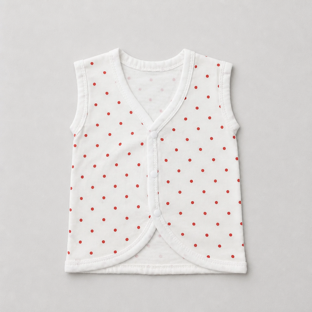 Unisex Baby 100% Pure Cotton Sleeveless Jhabla V-Neck Vests (Pack of 5) – 1 to 3 Months