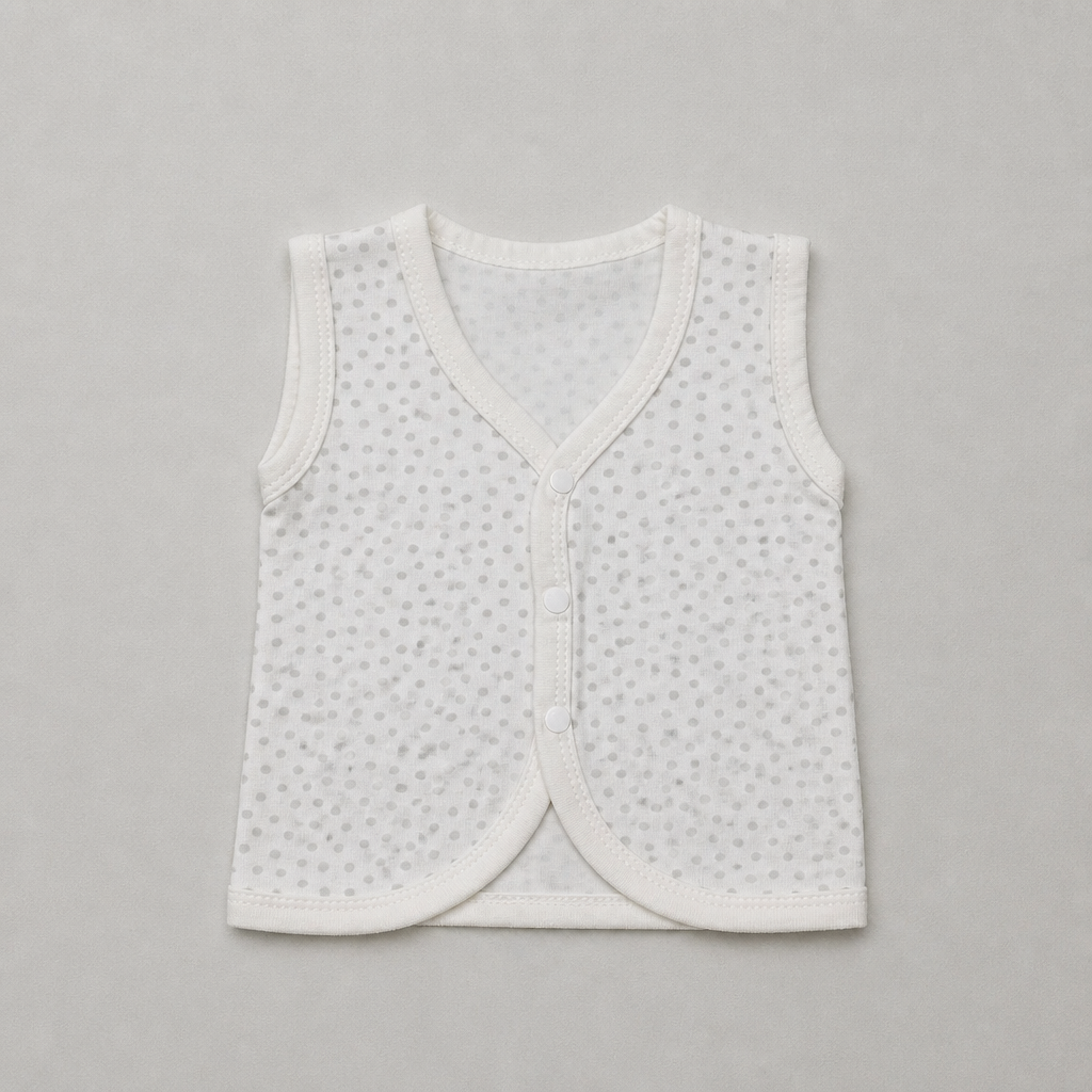 Unisex Baby 100% Pure Cotton Sleeveless Jhabla V-Neck Vests (Pack of 5) – 1 to 3 Months