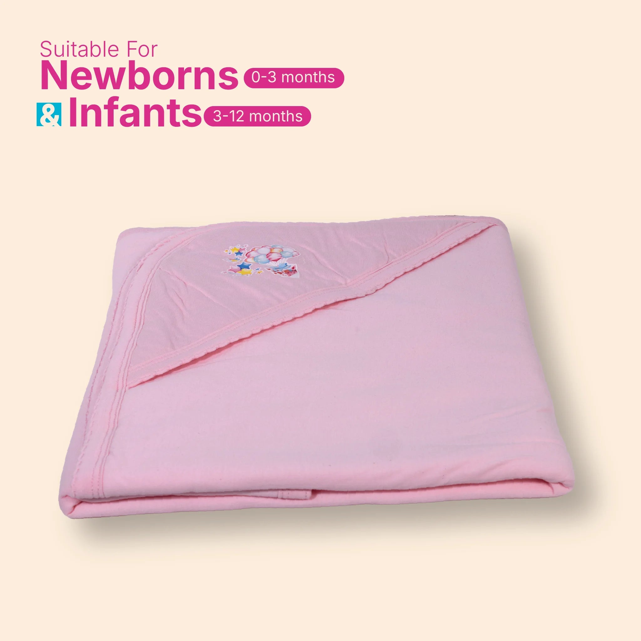Premium Polar Fleece Hooded Baby Blanket (80x80 cm) – Swaddle Wrapper