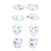 Kids Boon 4-Piece Baby Mittens and Booties Combo Set – 2 Pairs Soft Cotton Booties & 2 Pairs Scratch-Prevention Mittens for Newborns & Infants