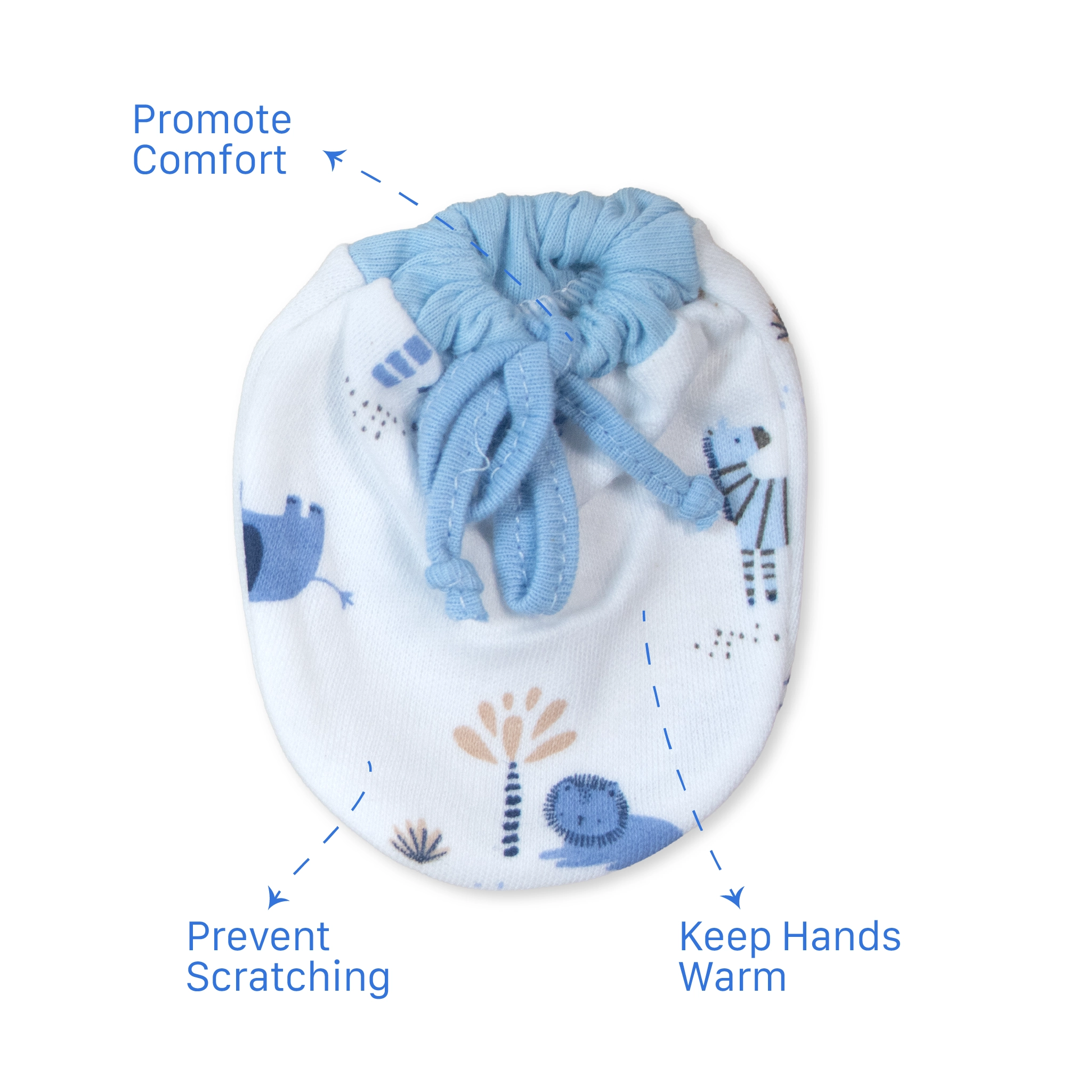 Ultra-Soft Cotton Baby Mittens Set | Adjustable Drawstring Anti-Scratch Mittens for Newborns (3-Pair Pack)