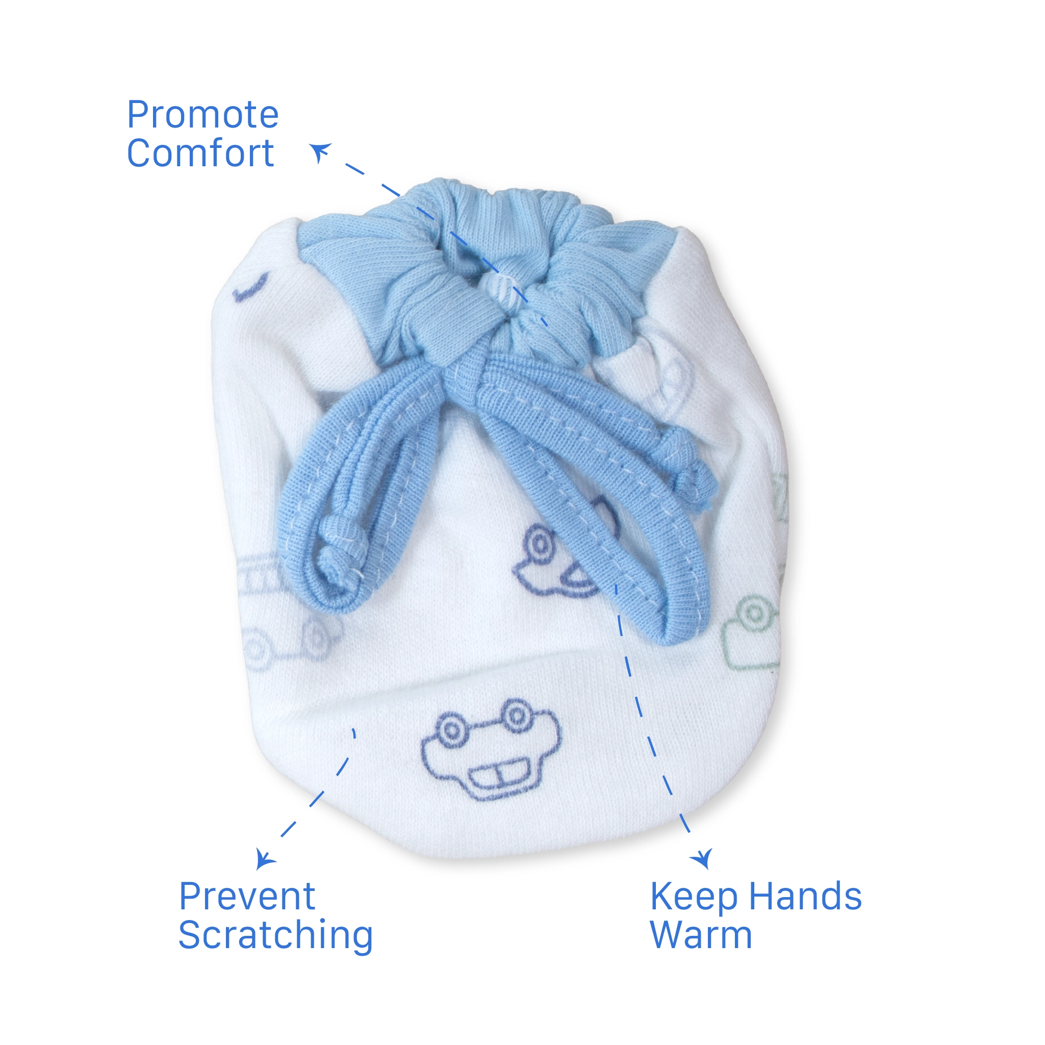 Ultra-Soft Cotton Baby Mittens Set | Adjustable Drawstring Anti-Scratch Mittens for Newborns (3-Pair Pack)