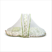 Premium Baby Bedding Set with Integrated Mosquito Net & Pillow | Portable Infant Mattress