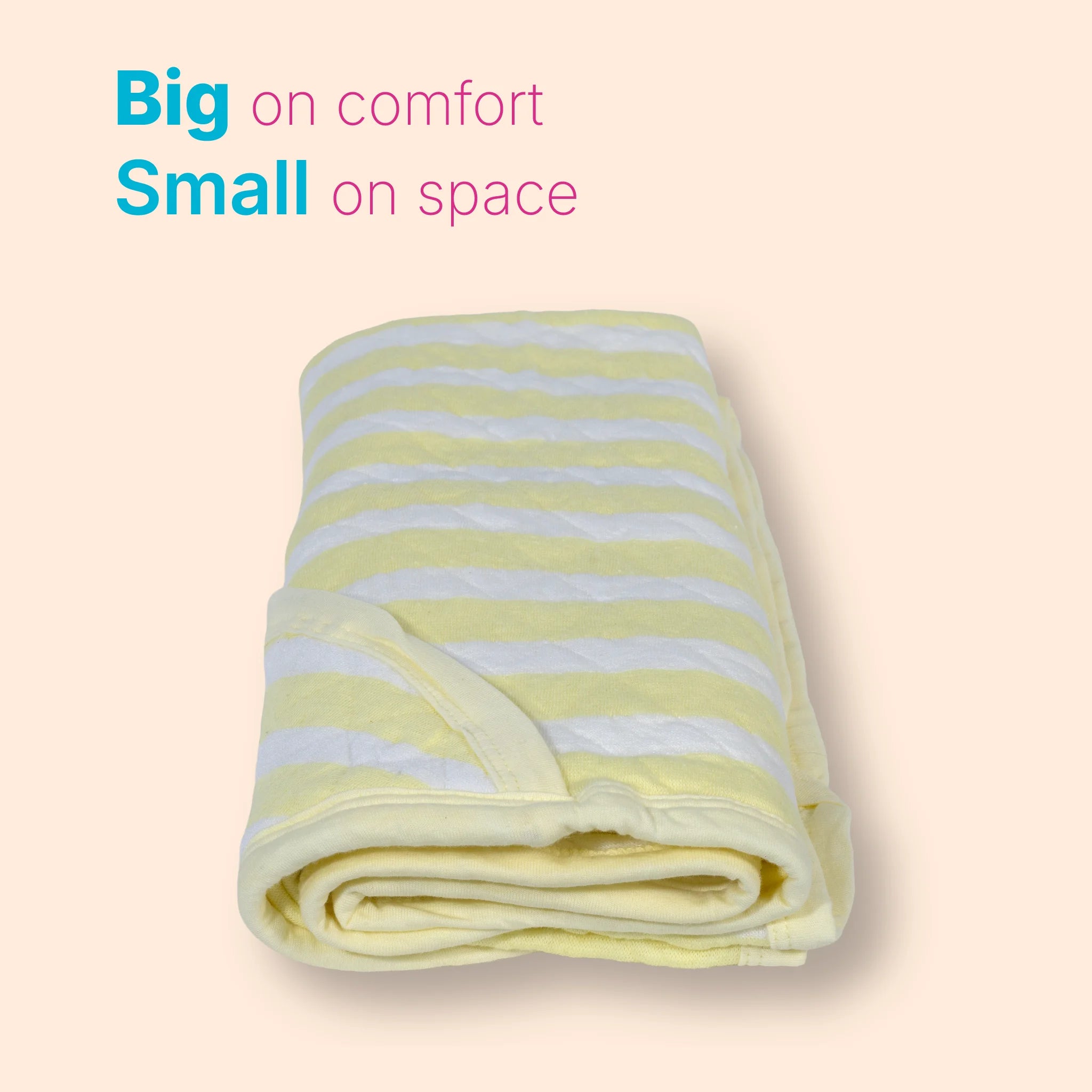 Premium Jacquard Baby Hooded Blanket – Mint Blue & White Stripes (80x80 cm) for Newborns & Infants