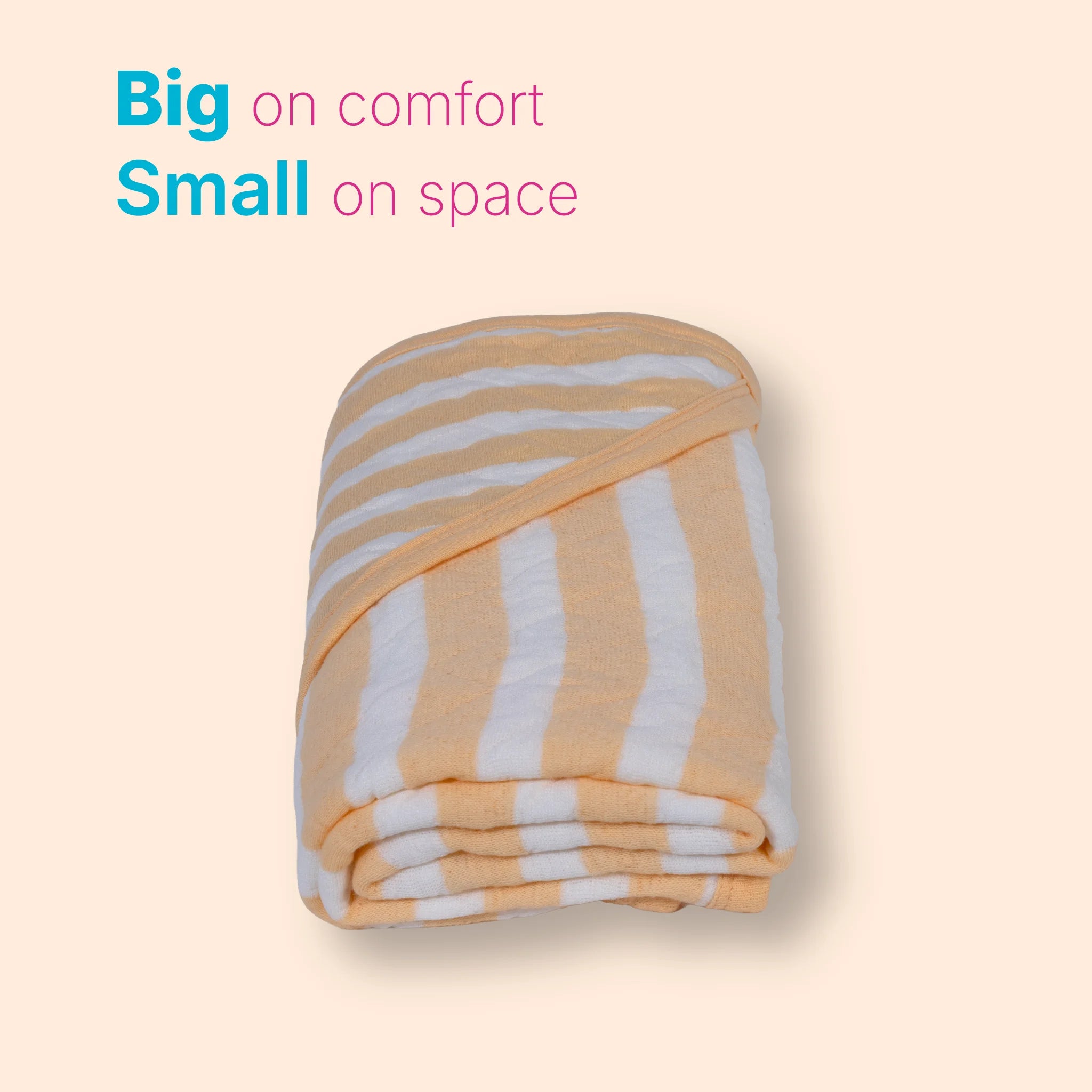 Premium Jacquard Baby Hooded Blanket – Mint Blue & White Stripes (80x80 cm) for Newborns & Infants