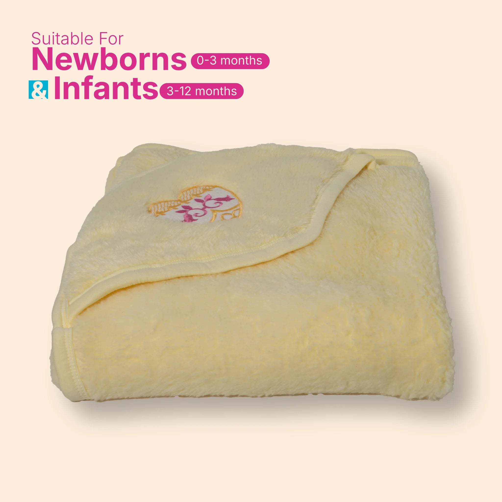 Baby Hooded Blanket - Plain- Orange