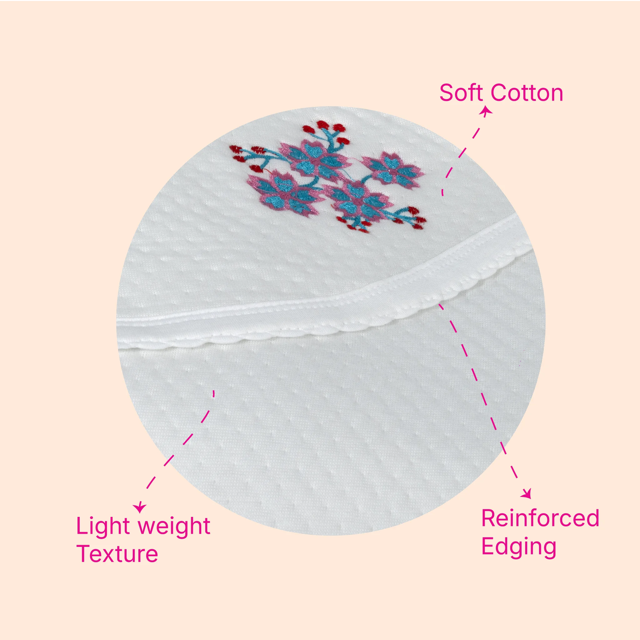 Premium Jacquard Baby Hooded Blanket-(80x80 cm) for Newborns & Infants