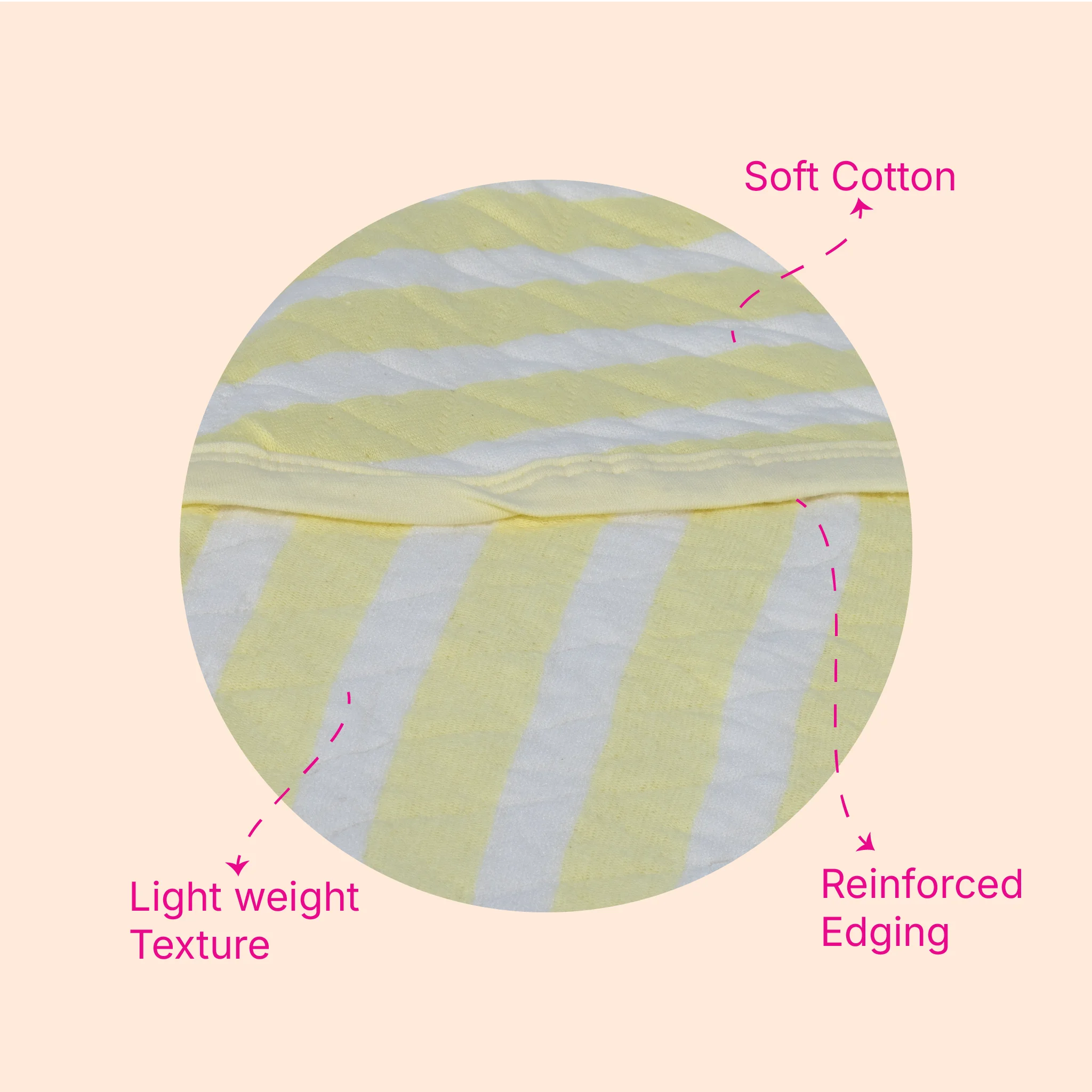 Premium Jacquard Baby Hooded Blanket – Mint Blue & White Stripes (80x80 cm) for Newborns & Infants
