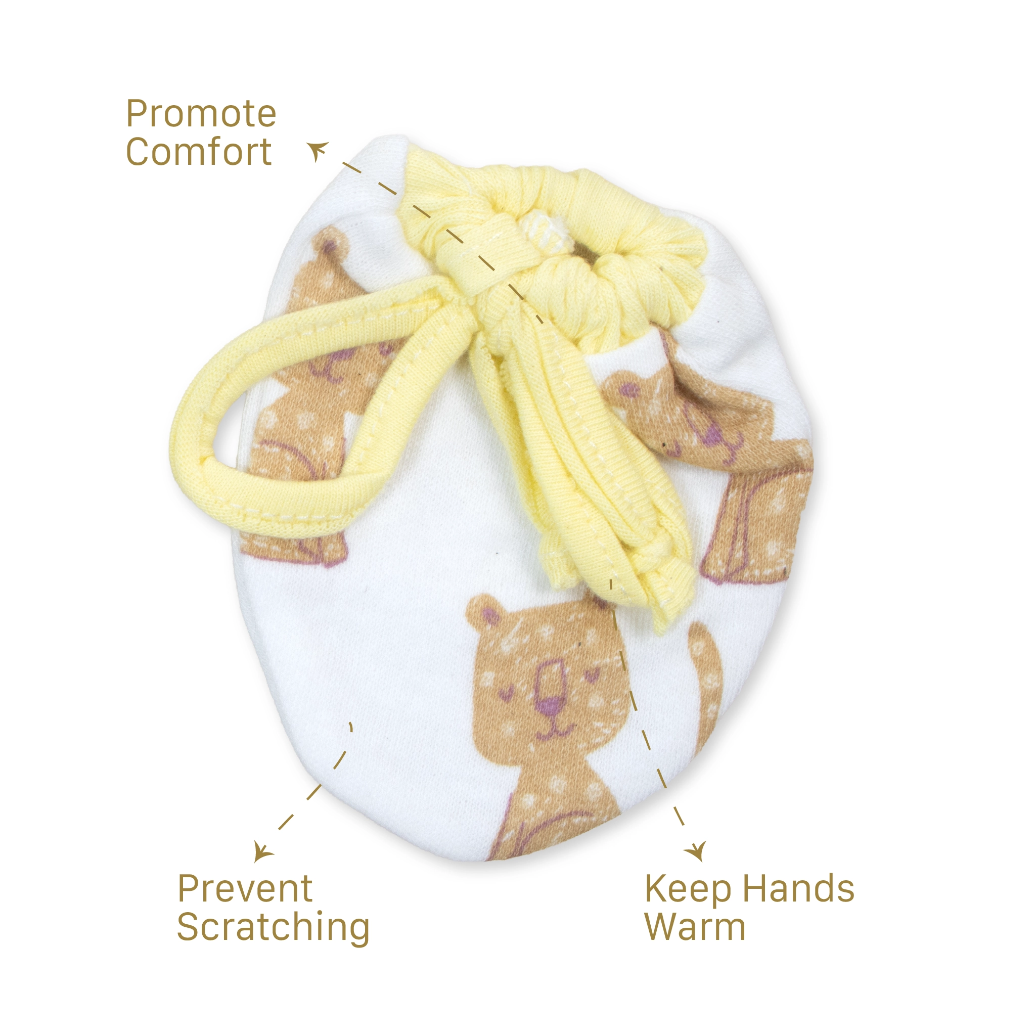 Ultra-Soft 100% Cotton Baby Mittens Set | Anti-Scratch Newborn Mittens (2-Pair Pack)