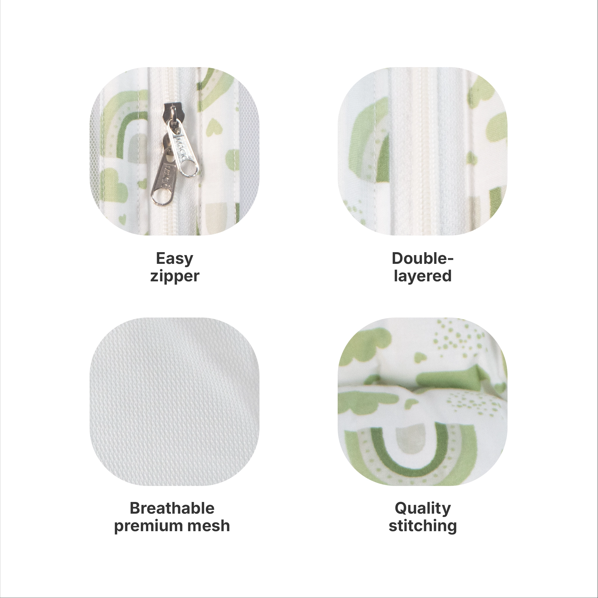 Premium Baby Bedding Set with Integrated Mosquito Net & Pillow | Portable Infant Mattress