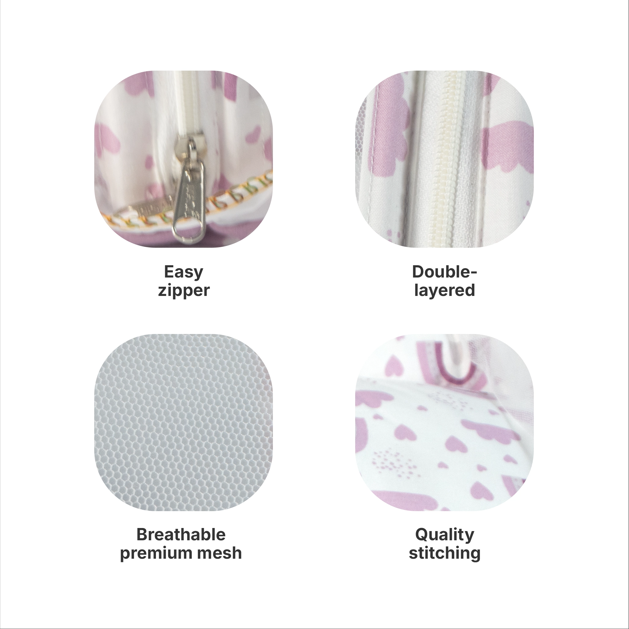 Premium Baby Bedding Set with Integrated Mosquito Net & Pillow | Portable Infant Mattress