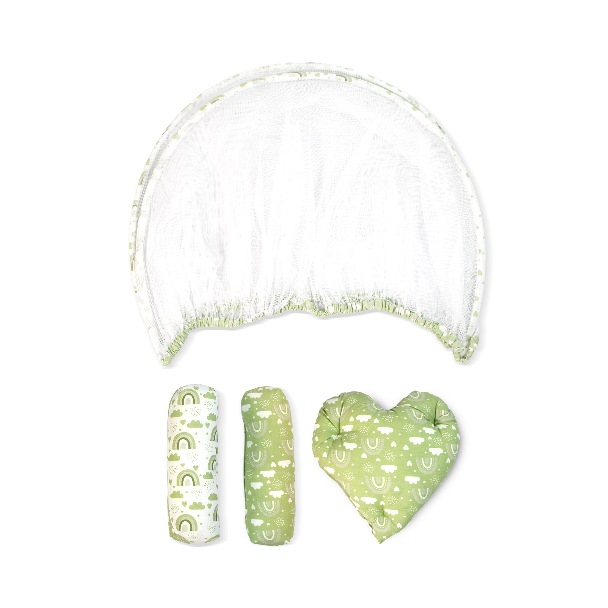 Kids Boon Reversible Round Baby Bed & Nest | Premium Sleeping Pod with Bolsters & Heart Pillow