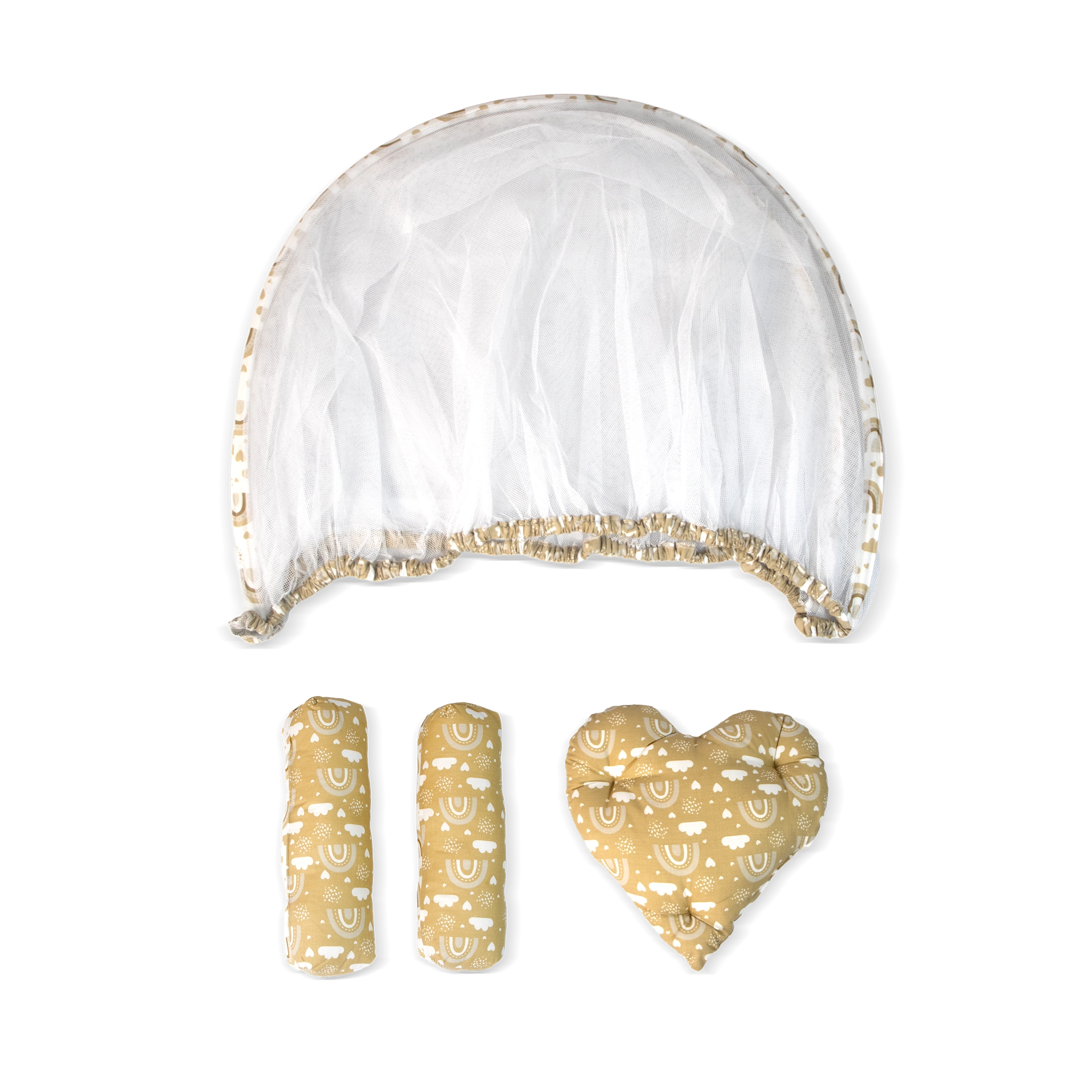 Kids Boon Reversible Round Baby Bed & Nest | Premium Sleeping Pod with Bolsters & Heart Pillow
