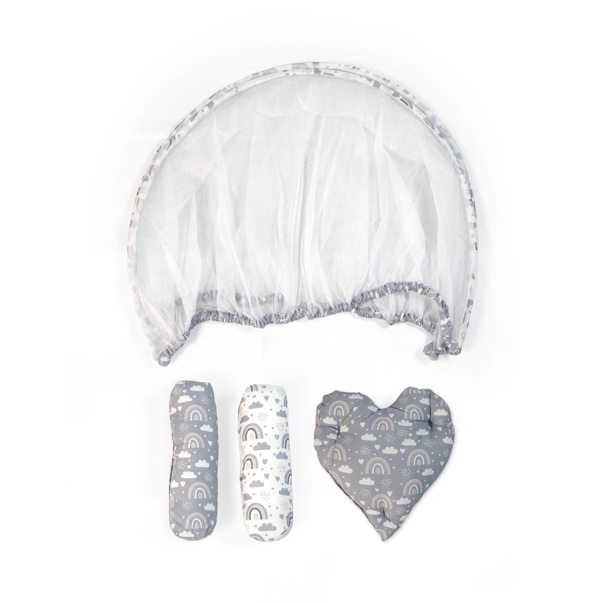 Kids Boon Reversible Round Baby Bed & Nest | Premium Sleeping Pod with Bolsters & Heart Pillow