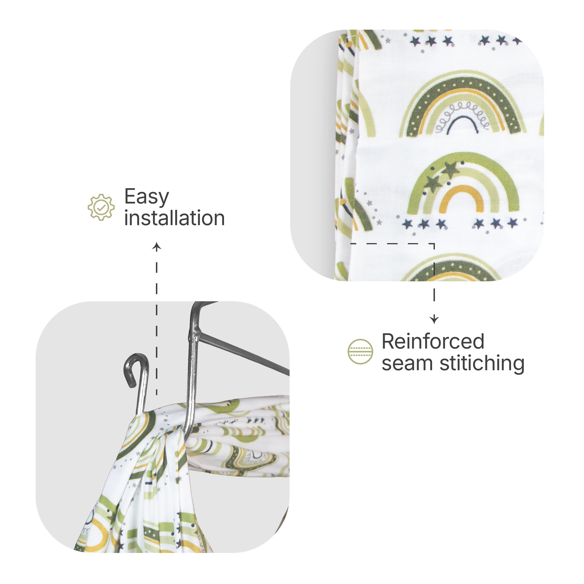 Premium 100% Cotton Hooded Baby Hammock Cradle Cloth