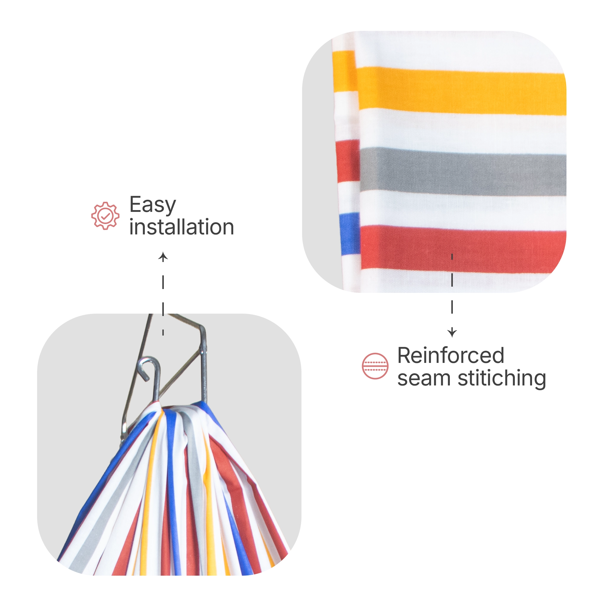 Premium Cotton Hammock Cradle Cloth | Breathable Striped Baby Swing Cradle Cloth(Pack of 1)