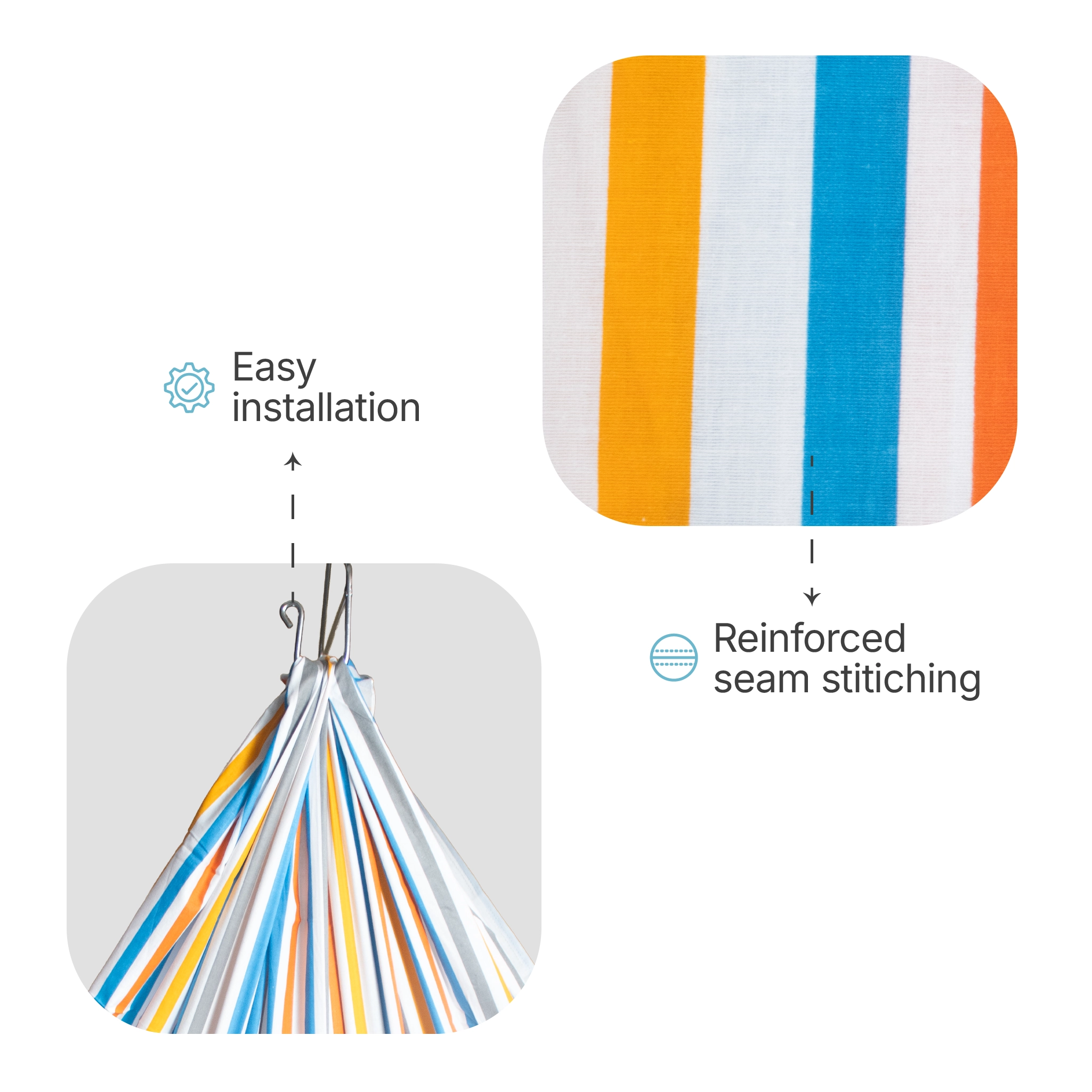Premium Cotton Hammock Cradle Cloth | Breathable Striped Baby Swing Cradle Cloth(Pack of 1)