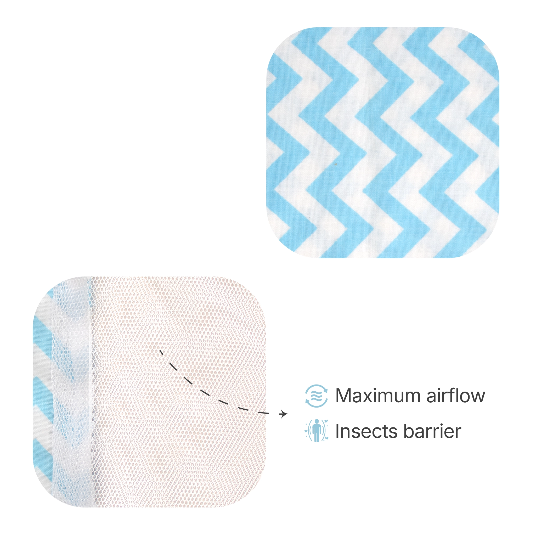 Premium Cotton Baby Hammock Cradle Cloth & Mosquito Net Combo Set (Breathable & Washable)
