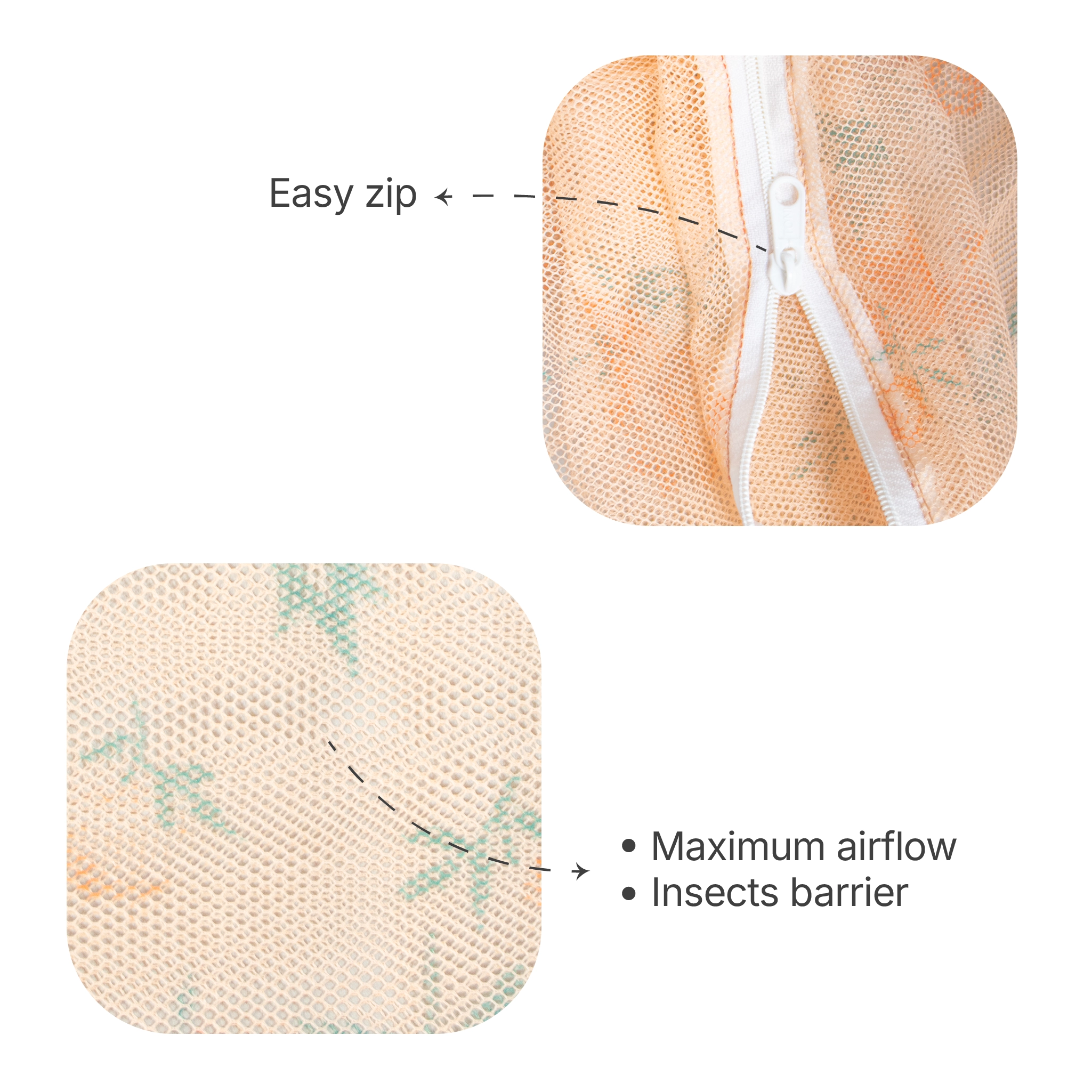 Breathable Mesh Cradle Net for Baby Hammock | Floral Print