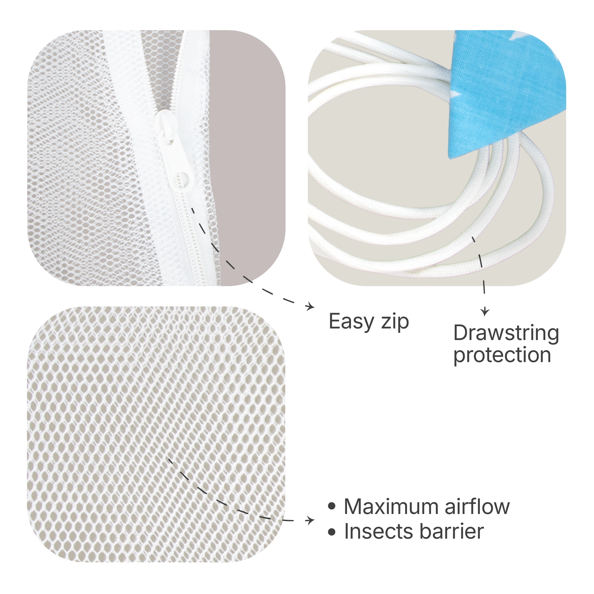 Premium Hanging Cradle Mosquito Net with Decorative Border & Hanging Stars