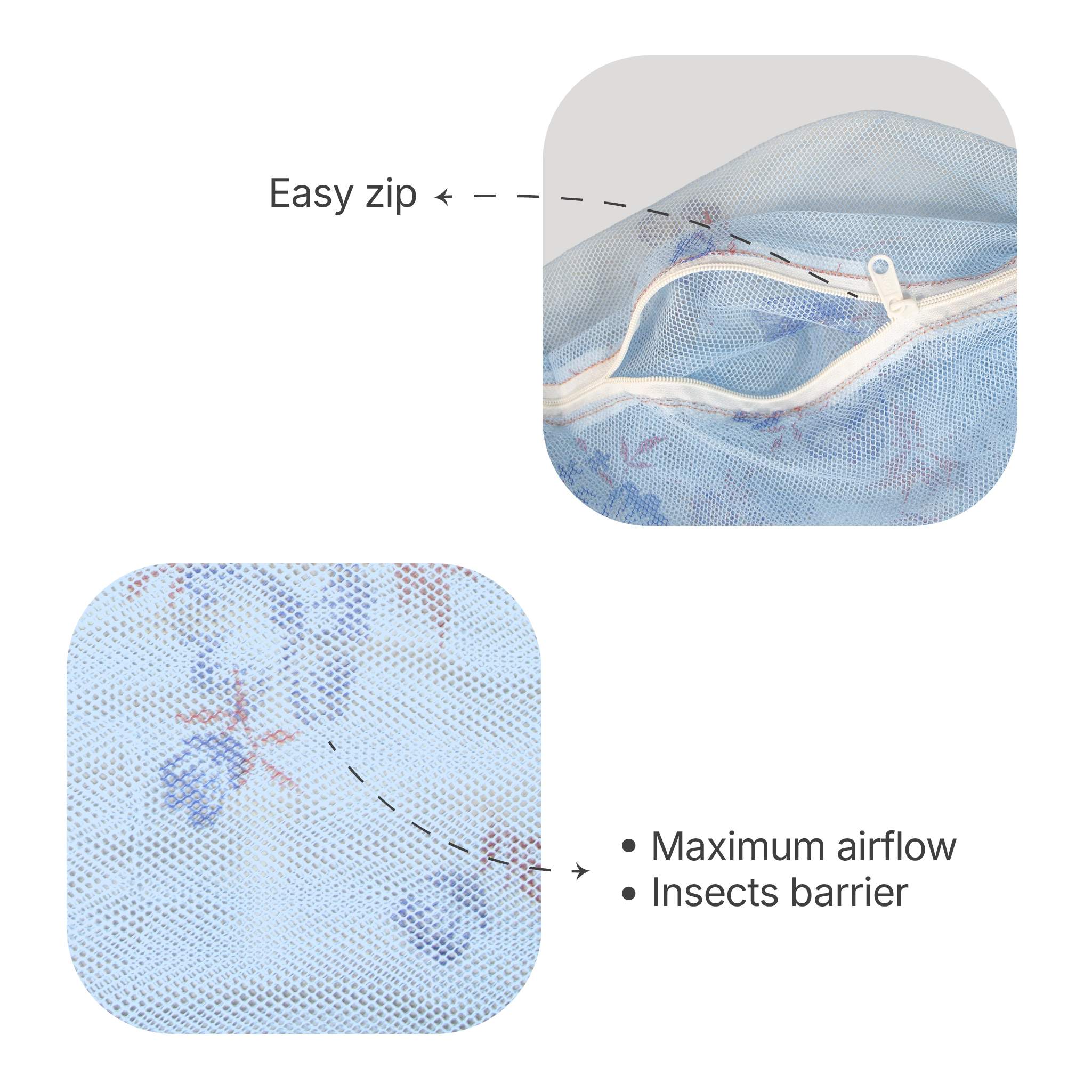 Breathable Mesh Cradle Net for Baby Hammock | Floral Print