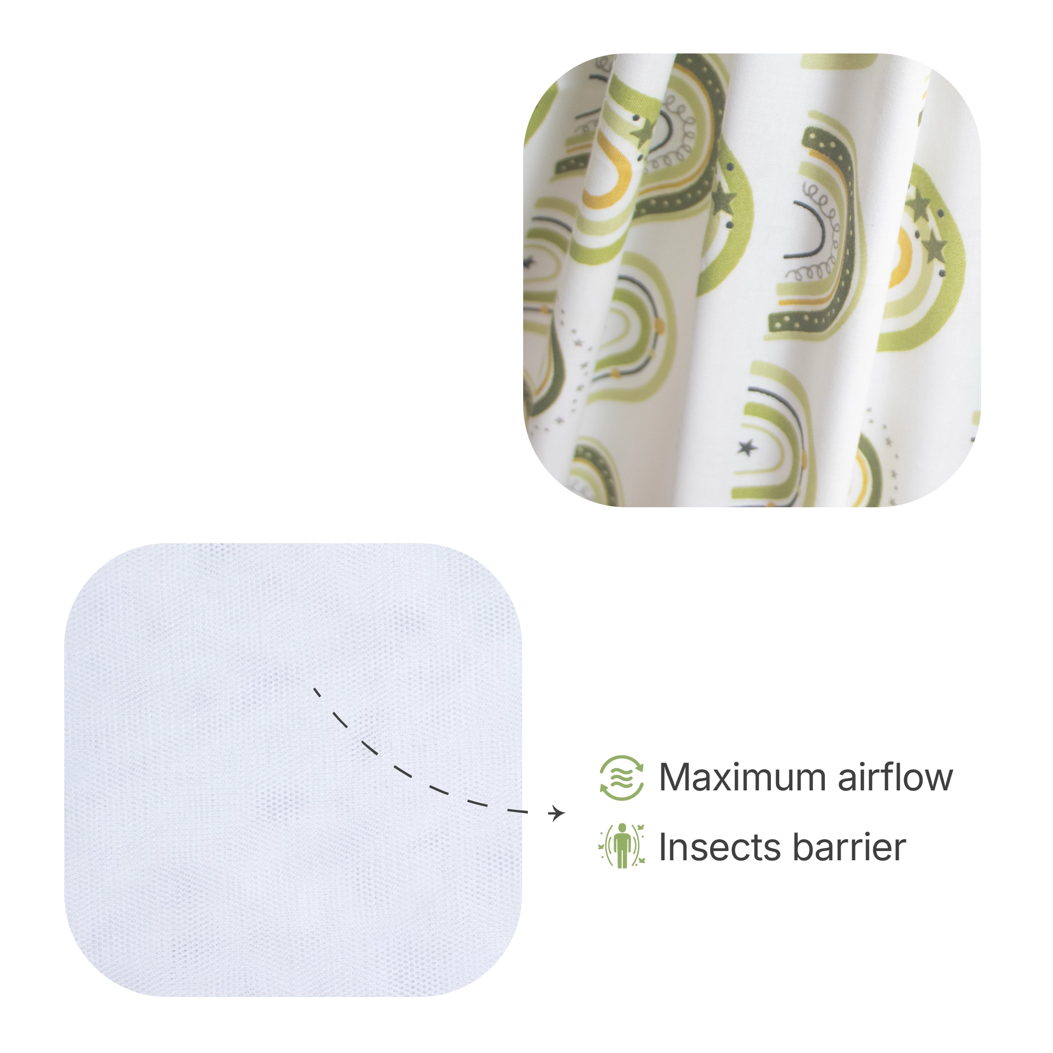 Premium Cotton Baby Hammock Cradle Cloth & Mosquito Net Combo Set (Breathable & Washable)