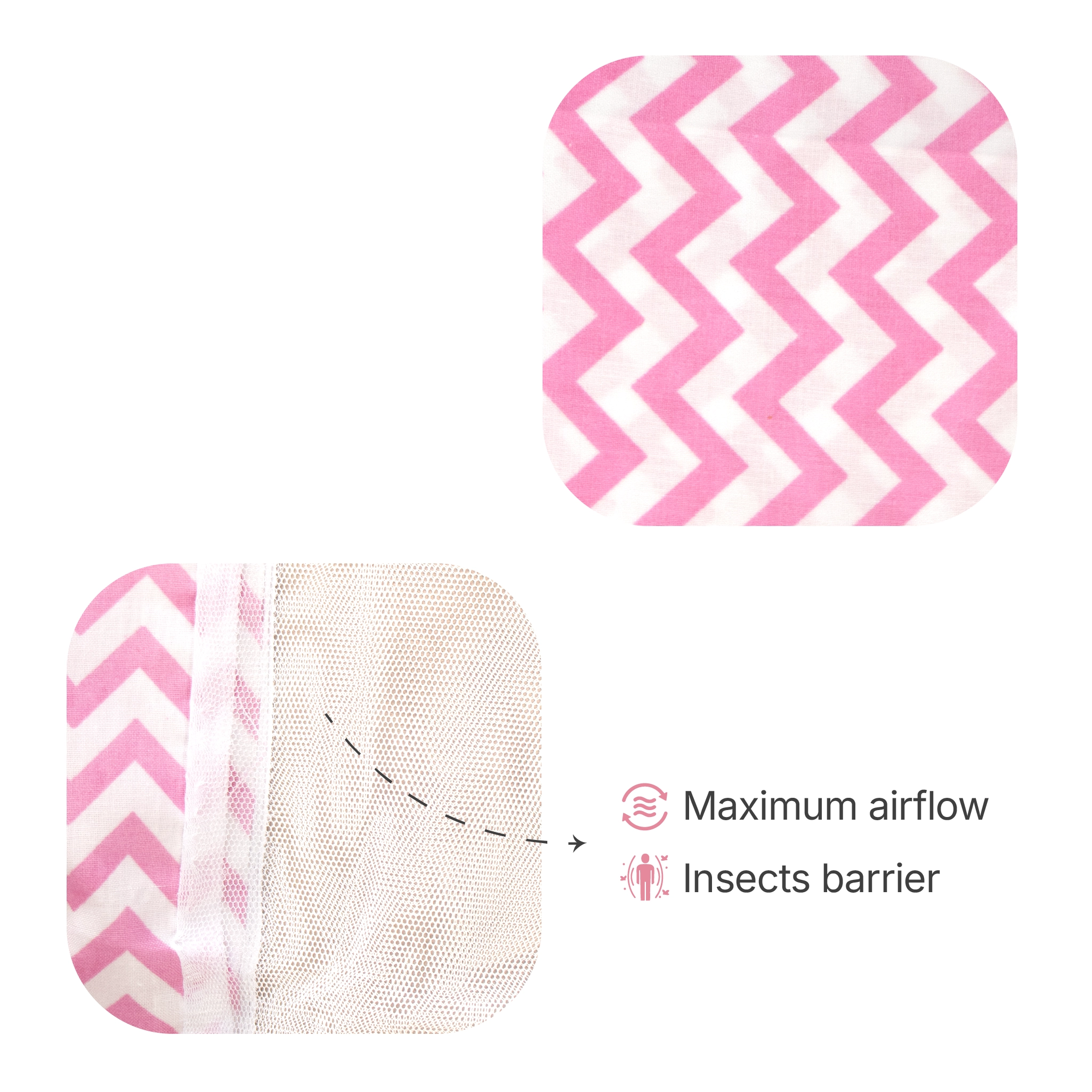 Premium Cotton Baby Hammock Cradle Cloth & Mosquito Net Combo Set (Breathable & Washable)