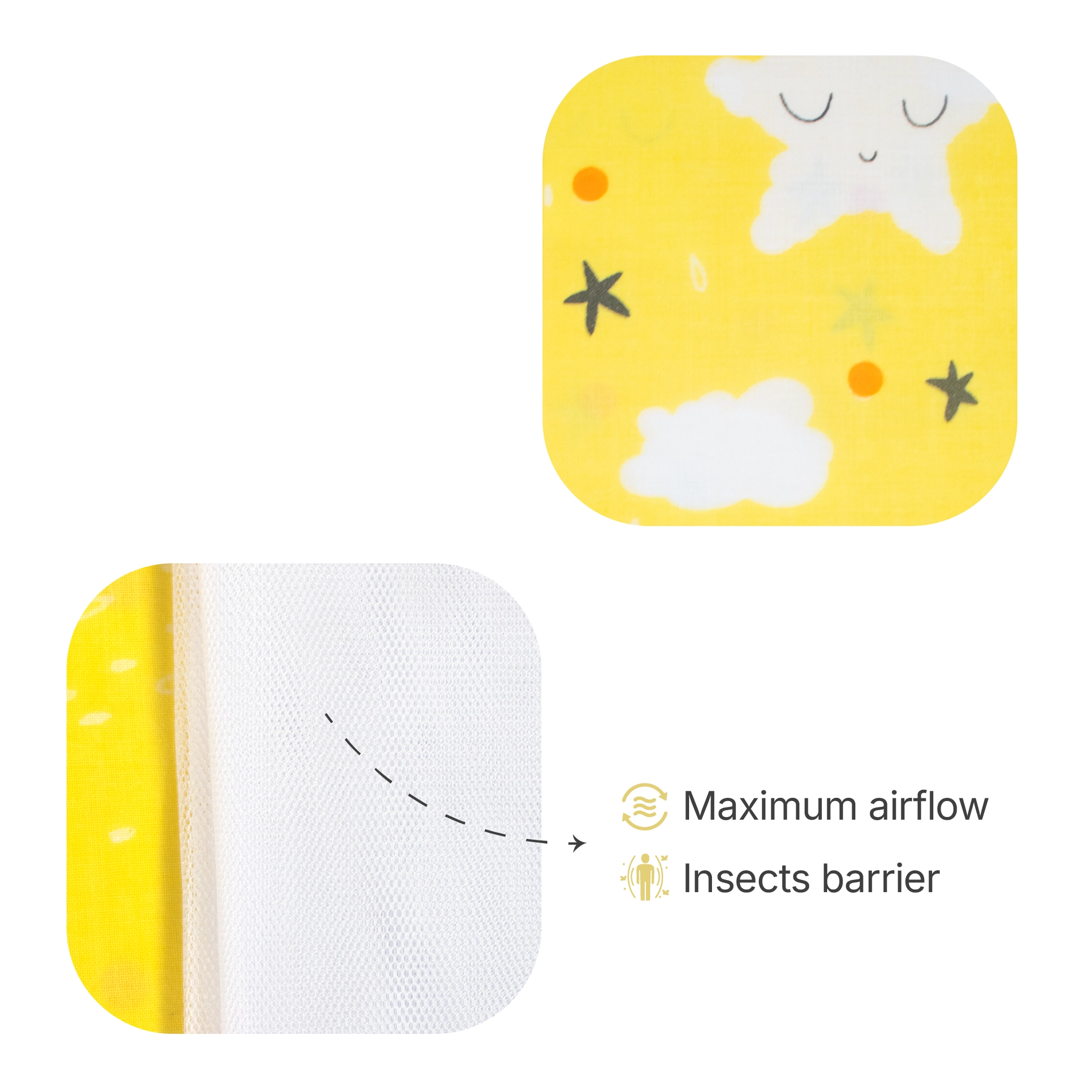 Premium Cotton Baby Hammock Cradle Cloth & Mosquito Net Combo Set (Breathable & Washable)
