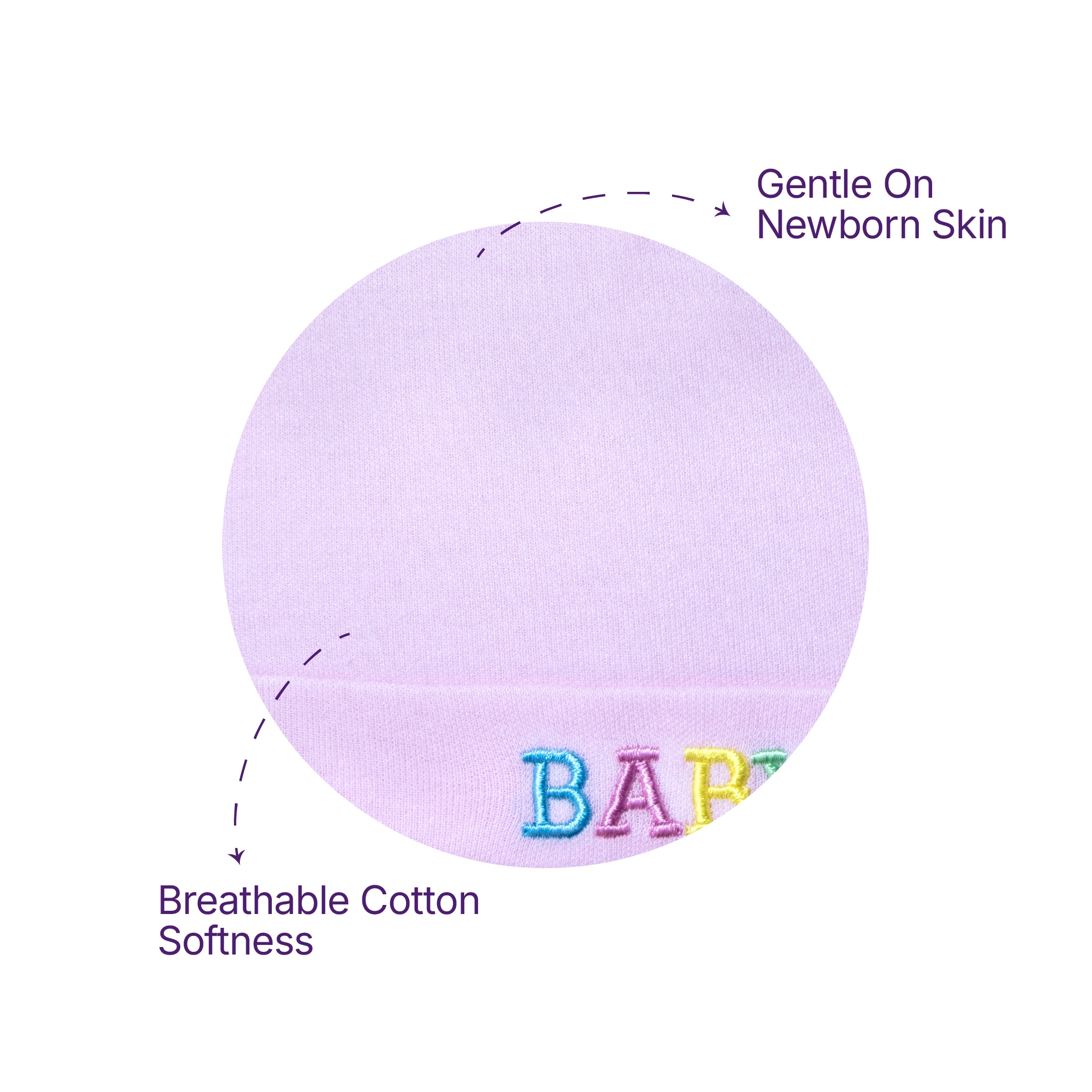Premium Soft Cotton Baby Caps / Beanies – Pack of 2